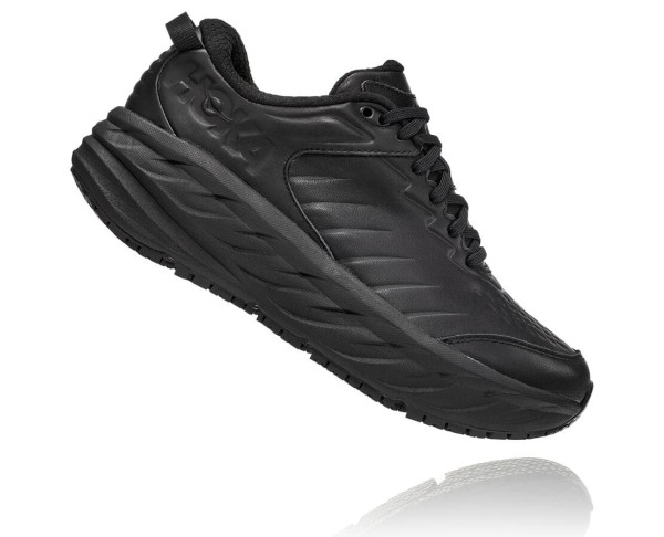 Hoka One One Bondi Sr Womens UK - Black Road Running Shoes - SYGER8176